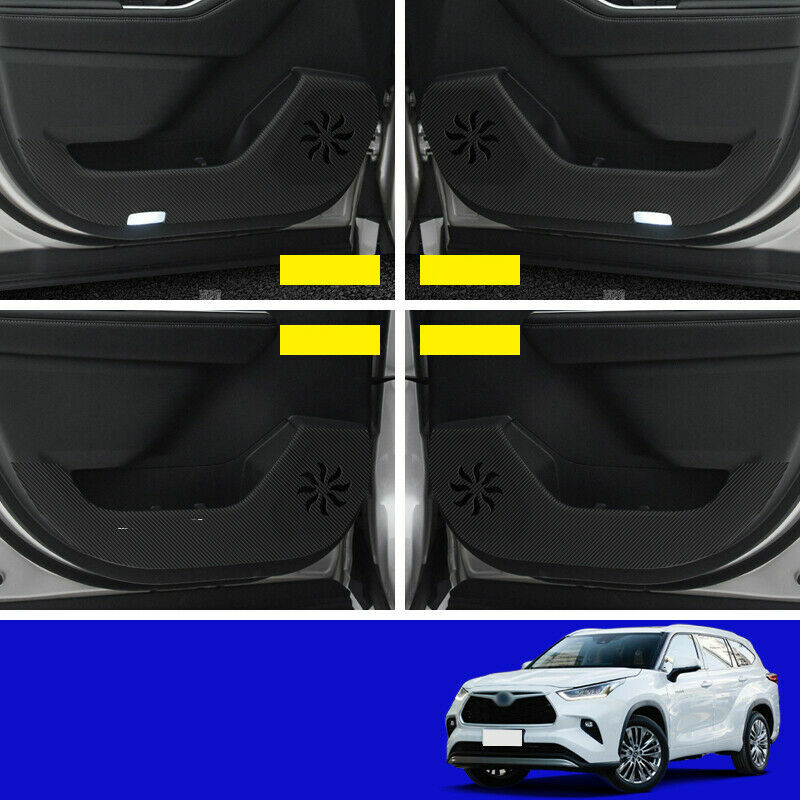 Leather Door Anti-Kick Pad Stickers Trim for Toyota Highlander/Kluger 2020-2023