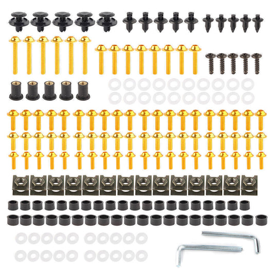 Fairing Bolt Body Screws Nuts Set w/ Box Kit for Honda CBR250R CBR300R GOLD