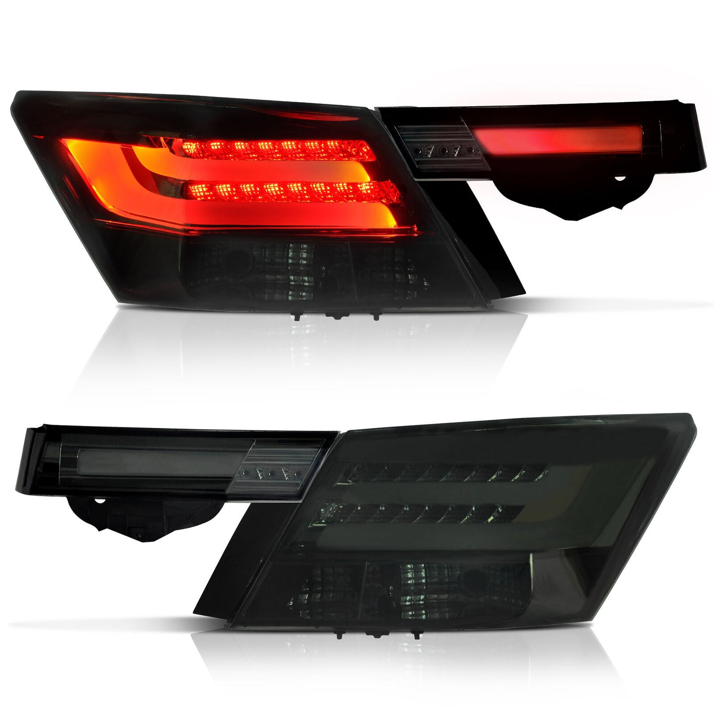 4P LED Tail Lights Rear Brake Lamps Replace for Honda ACCORD Sedan 4DR 2008-2012
