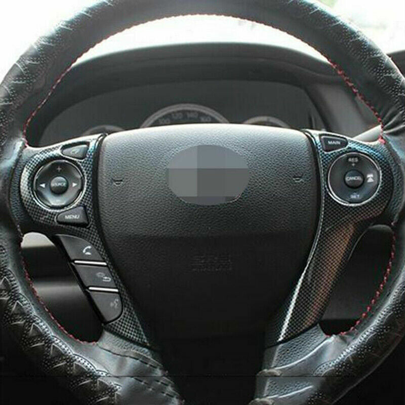 for Honda Accord Sedan 2014-2017 Carbon Fiber Look Steering Wheel Moulding Trim