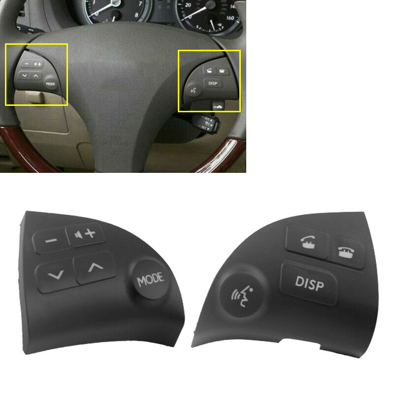 2PCS for Lexus ES350 2006-2012 Steering Wheel Control Button Cover Black