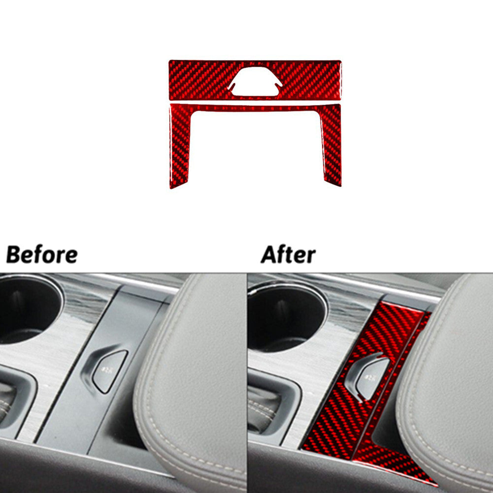 Red for Seat Button Frame Trim Type A Cover Carbon Fiber for Chevy Impala 2014-2020