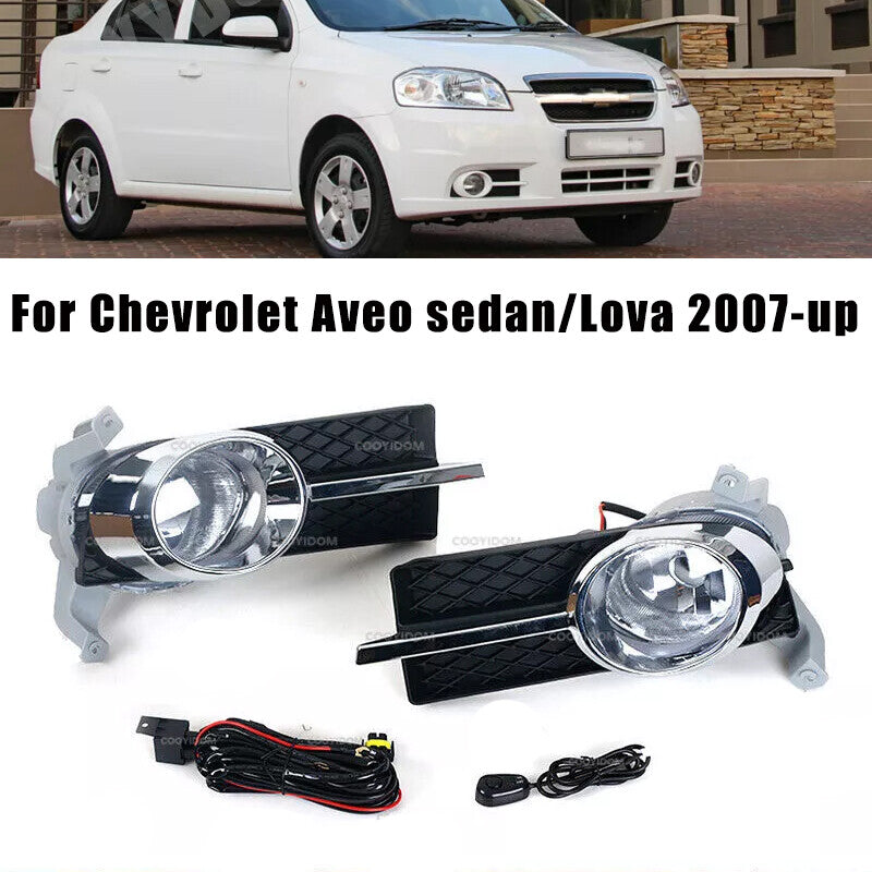 for Chevrolet Aveo Sedan/Lova 2007-up Chassis Halogen Fog Lights with Wiring