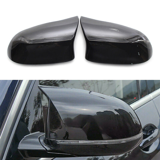Rear View Mirror Cover Trim Mirrors Decor for BMW X5 F15 X6 F16 2014-2018 Black