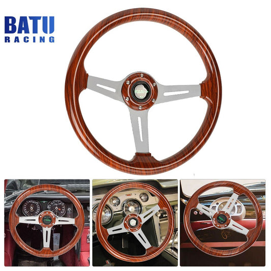 13.58INCH Acrylic Wood Grain Universal Racing Steering Wheel Drifting Deep Dish
