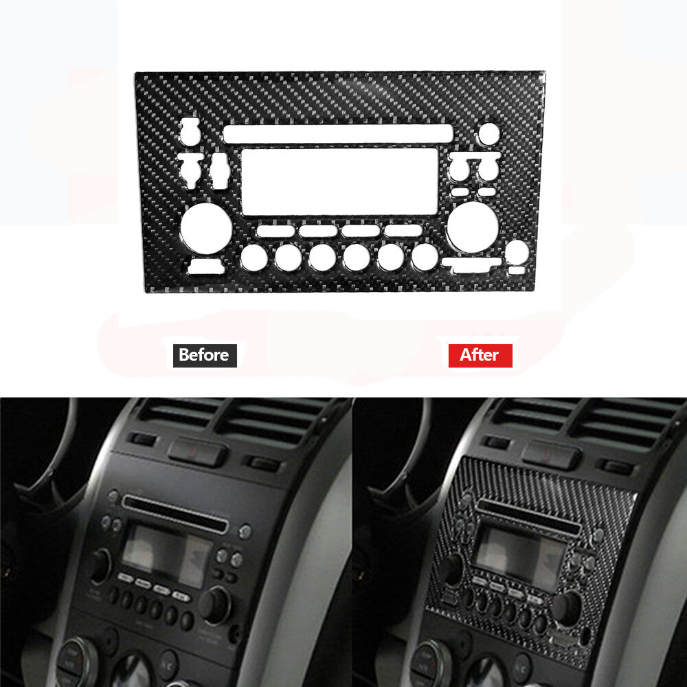 Carbon Fiber Radio Surround Panel Cover Trim for Suzuki Grand Vitara 2010-2013