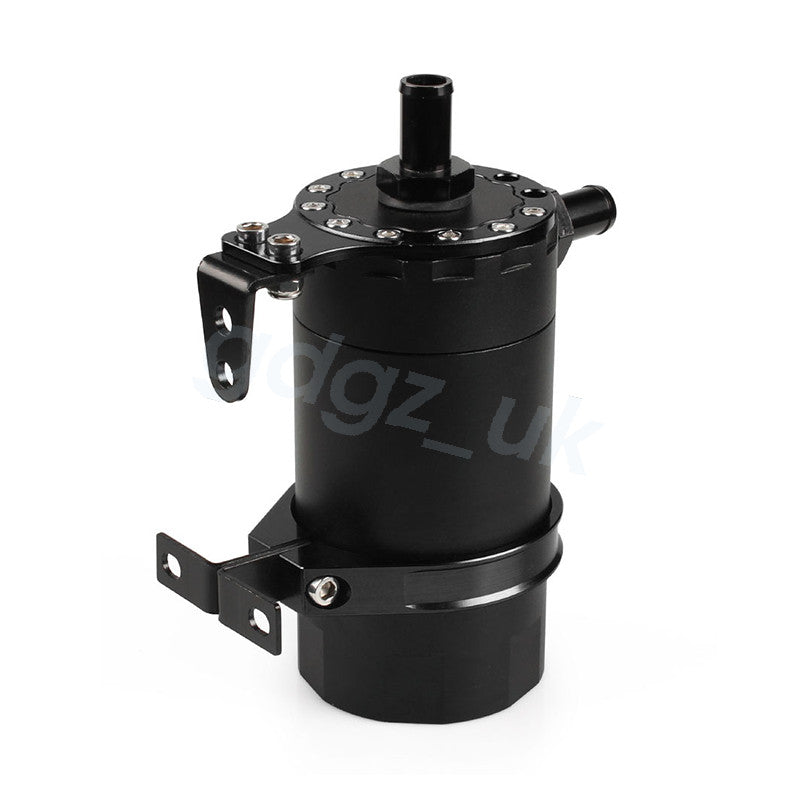 Car Round Oil Tank Baffled Aluminum Oil Catch Can Resevoir Tank Kit Universal