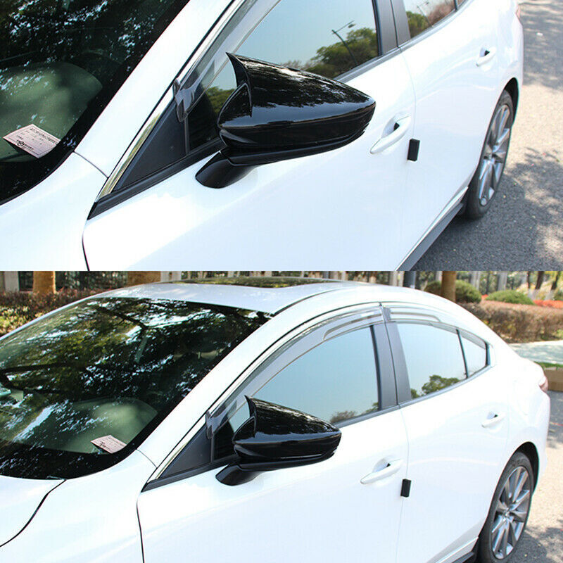 for Mazda 3 Axela 2019-2023 Glossy Black OX Horn Rearview Side Door Mirror Cover