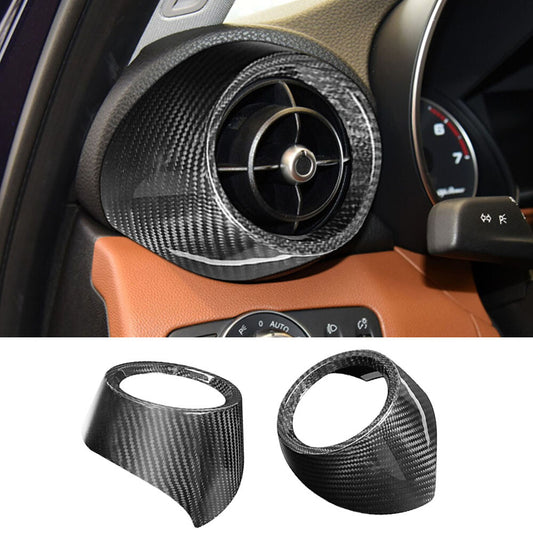 Real Carbon Fiber Side Air Vent Outlet Ring Trim for Alfa Romeo Giulia 2017-2022