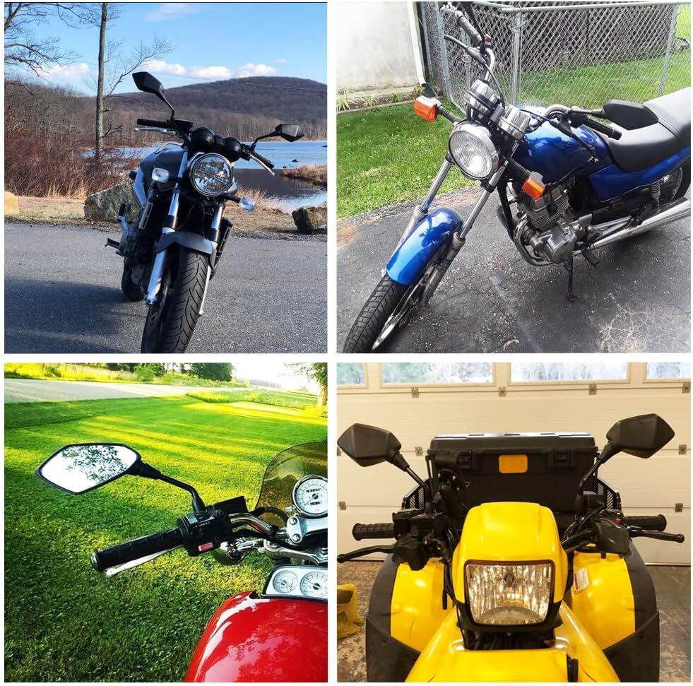 Motorcycle Rear View Side Mirrors M8 M10 Threaded Bolts 360¡ãBlind Spot Mirror