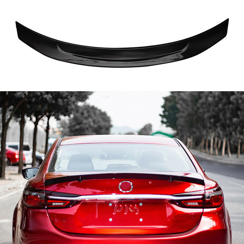 for Mazda 6 Atenza 2017-2019 Gloss Black Rear Boot Trunk Spoiler Wing Flap Guard