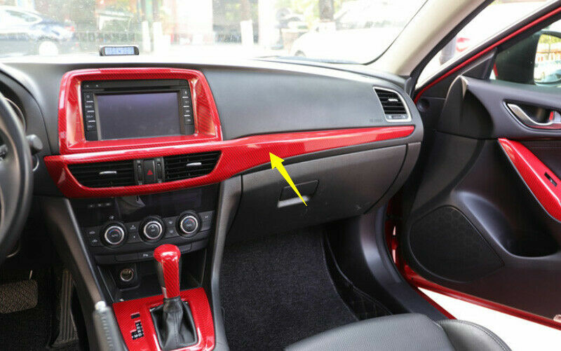 for Mazda 6 Atenza 14-2016 Red Carbon Fiber Instrument LR Air Outlet Vent Trim