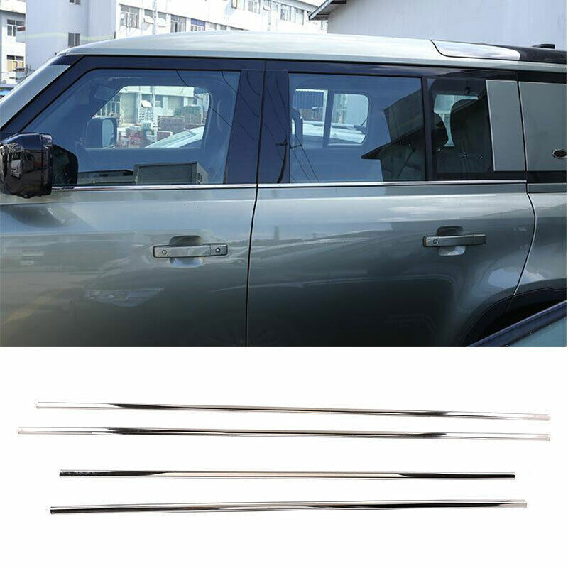 4PCS for Land Rover for Defender 2020-25 Chrome Steel Window Trim Decoration Strips