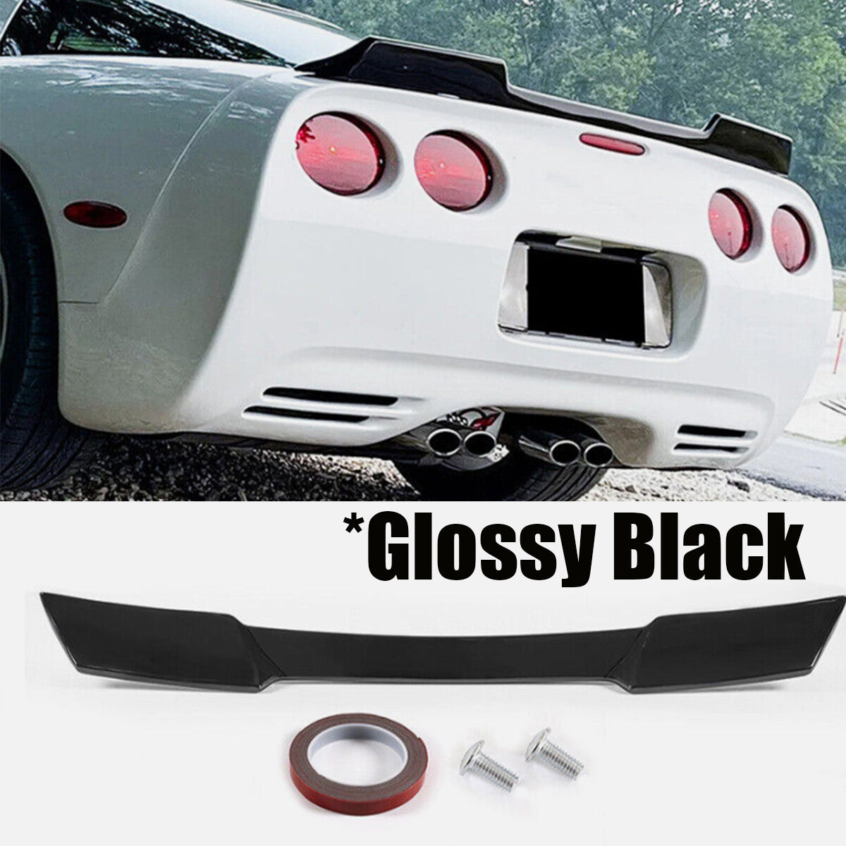 Rear Trunk Spoiler Wing Extended Style For 1997-2004 for Corvette C5 ZR1 Gloss Black