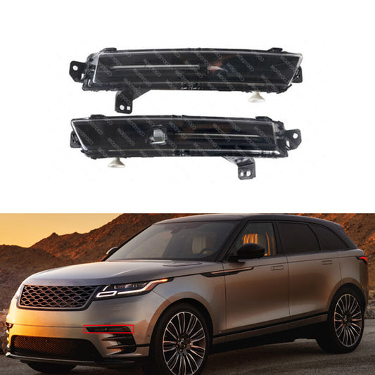 for Range Rover Velar 2018-2020 Pair Left Right Front Bumper Black Fog Lamp Fit
