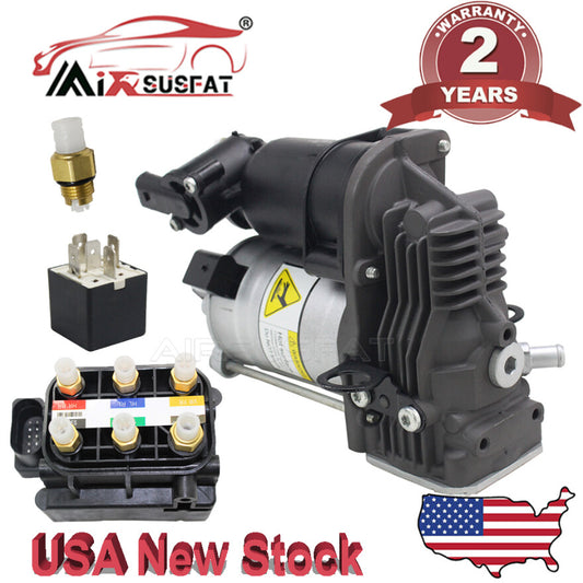 for Mercedes ML GL W166 X166 GL450 GL350 Suspension Compressor+Relay+Valve Block