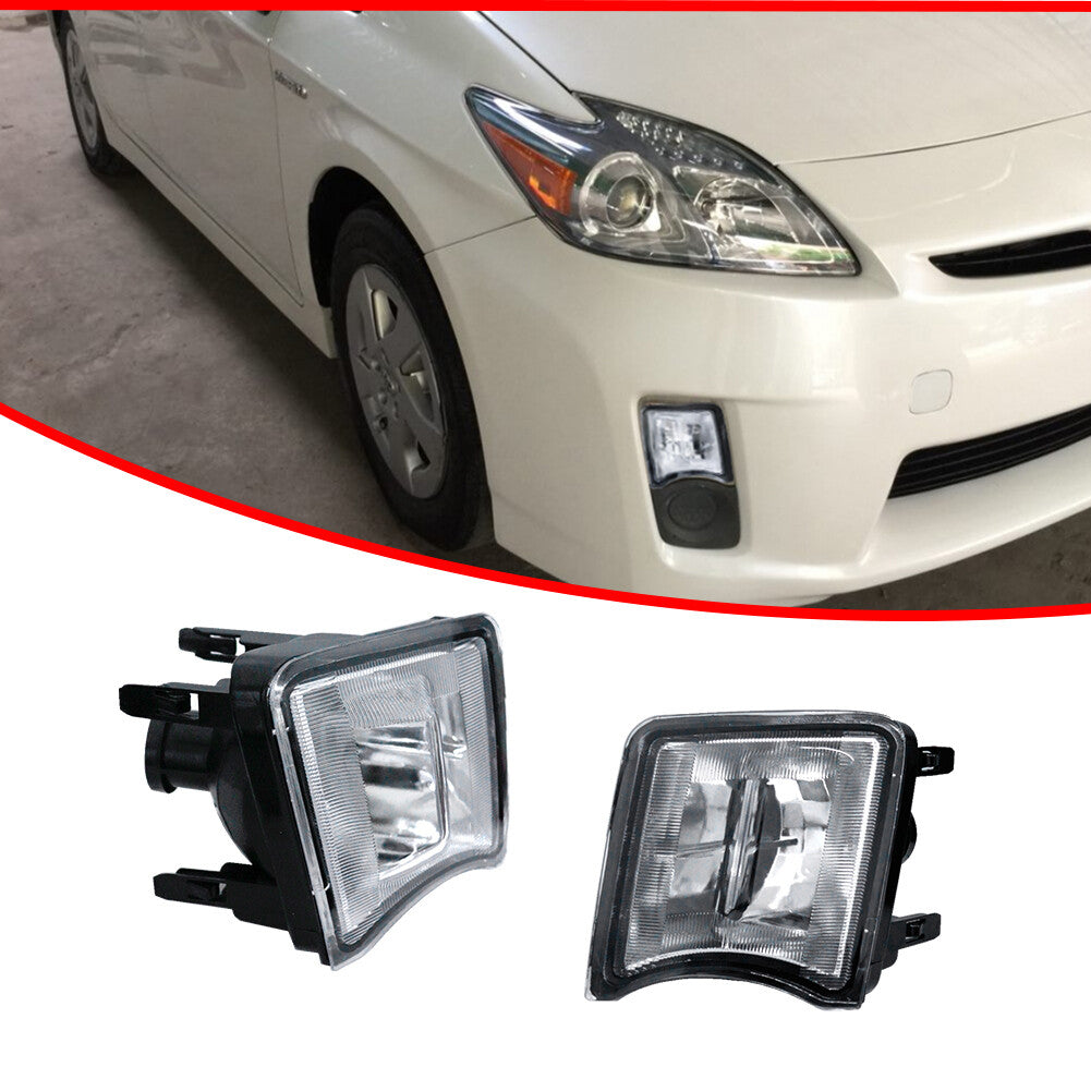 2-Piece Clear Front Bumper Covers for 2010 for Toyota Prius Turn Signal Lights