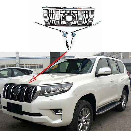 3P ABS Chrome Front Bumper Grille Mesh for Toyota LandCruiser Prado FJ150 18-21