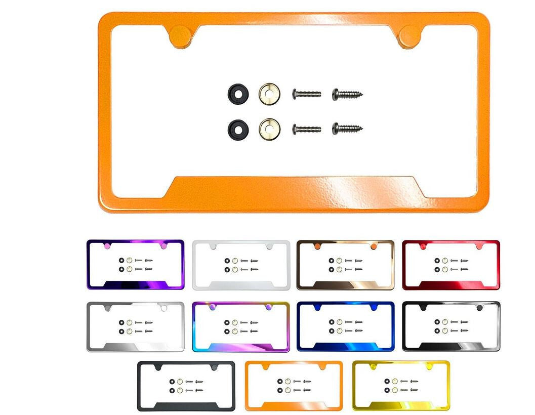 1 piece car license plate frame cover, front cover, rear trunk, orange, suitable for Nissan