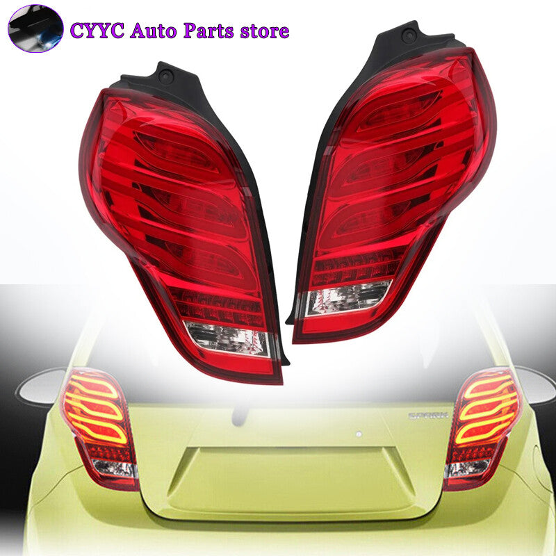 Tail Lights Assembly Pair for Chevrolet Spark 2011 2012-2014 LED Rear Lamps Red