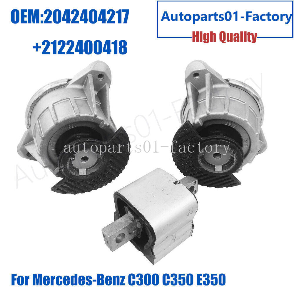 3PCS Engine Motor  Transmission Mount for Mercedes-Benz C300 C350 E350