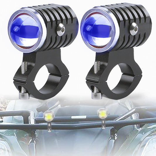 2x LED YellowWhite Spot Light Motorcycle Headlight Bulb Fog Lamp with Bracket