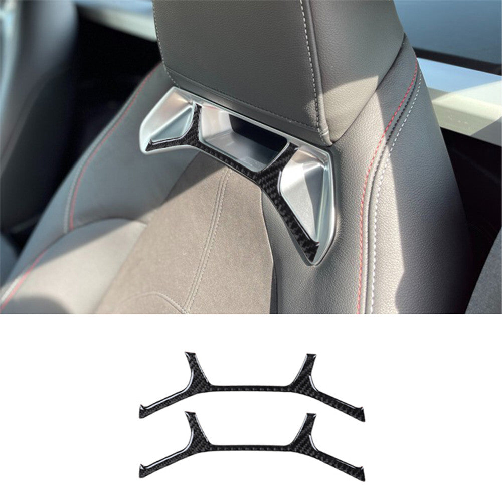 2Pcs Carbon Fiber for Seat Head Cover Trim Strip for Toyota Supra A90 2019-2022