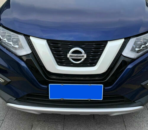 for Nissan Rogue X-Trail 2017-2020White Front Mesh Grille Grill Frame Cover Trim