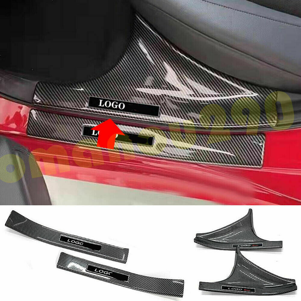 for Honda for Civic Sedan 2022-2023 Carbon Fiber Inner Door Sill Scuff Plate Guard4