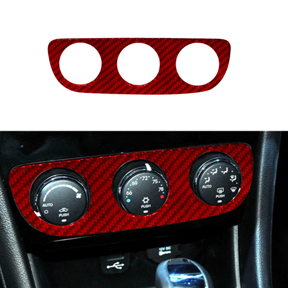 Red Carbon Fiber Climate Control Inner Frame Cover Trim for Chrysler 200 2011-14