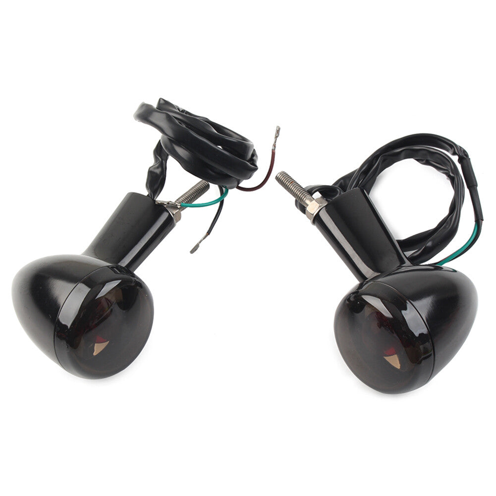 Rear Turn Signals Light Black Shell Brown Lens for Harley XL883 1200 X48 2004-22