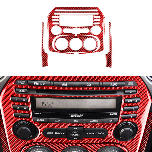 Red Carbon Fiber Interior Central Console Trim for Mazda MX-5 Miata 2009-2015