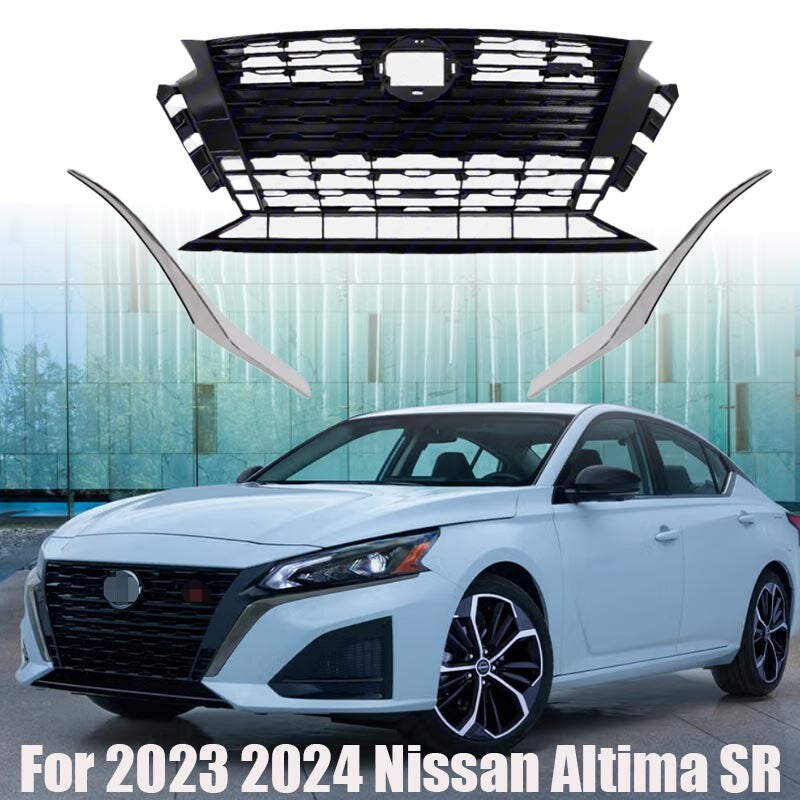 Front Bumper Upper Grille Grille Molding Set For 2023 2024 for Nissan Altima SR