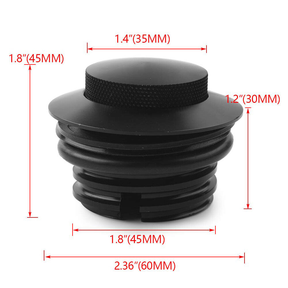 Black Pop Up Vented Flush Mount Fuel Tank Gas Cap Fit for Harley Screw In Type