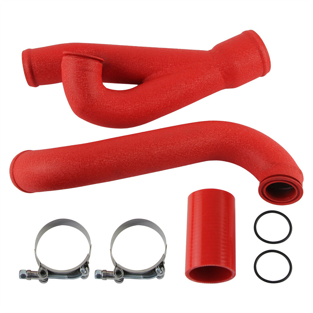 2 Aluminum Turbo Outlet Charge Pipe Kit For 2007-2013 for BMW 335i 335is N54 Red
