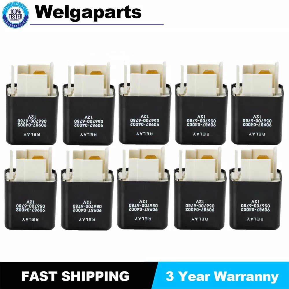 10x Black 5Pin Main Blower Motor Relay 90987-04002 12v 056700-6780 for Toyota