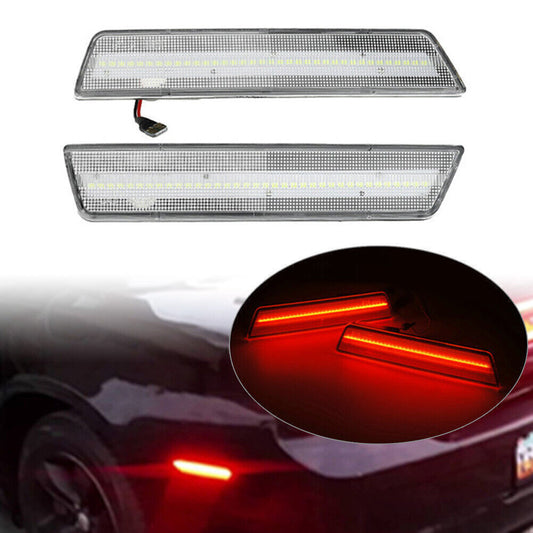 For 08-14 for Dodge for Challenger /11-14 Charger White LED Rear Side Marker Red Lights