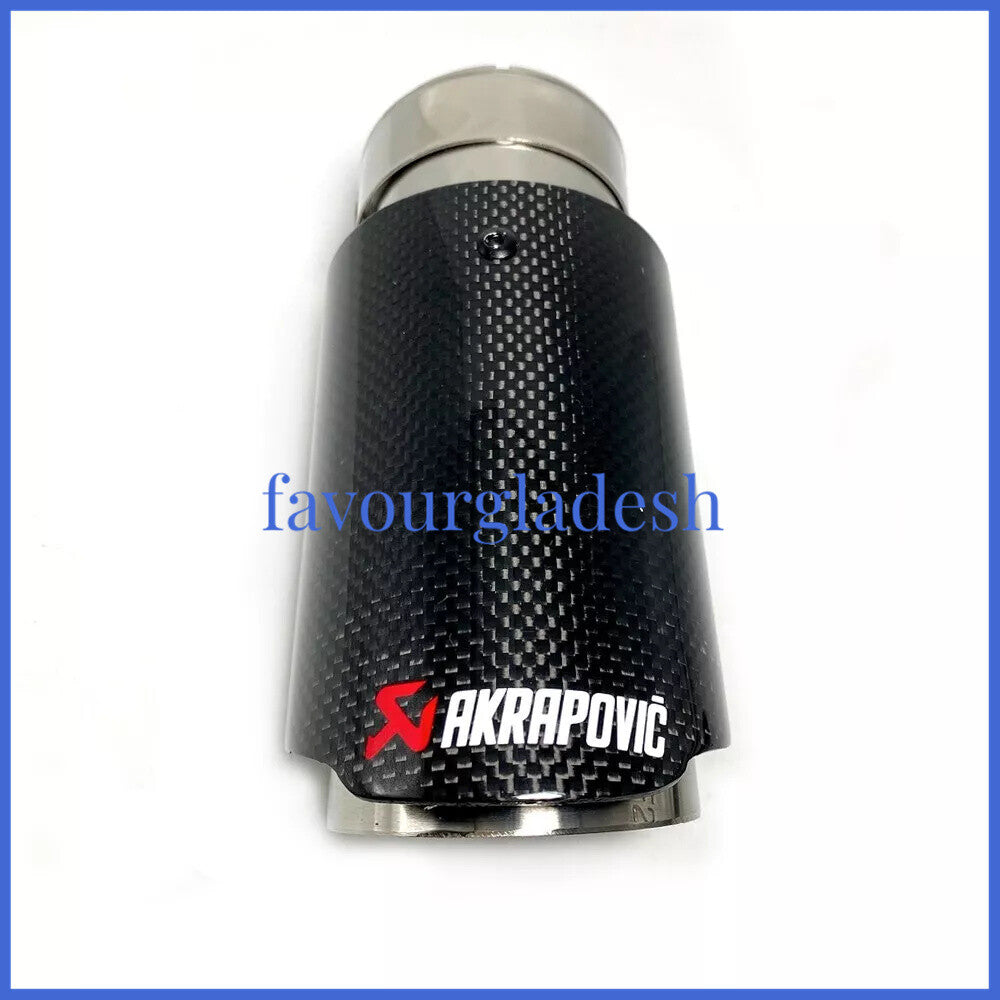 1 X IN 2.2 57MM OUT: 3.0 76MM Akrapovic Glossy Carbon Fiber Pipe Exhaust Tip