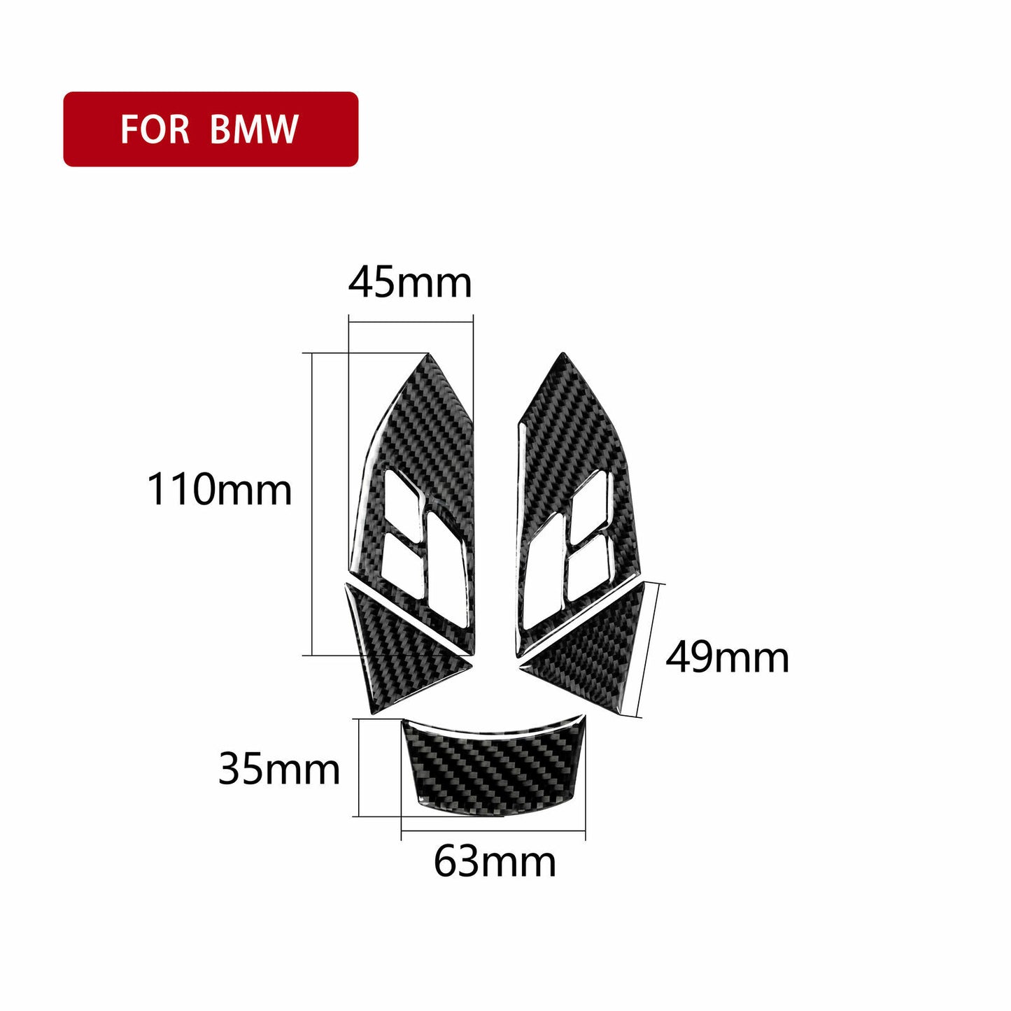 Carbon fiber steering wheel button cover suitable for BMW 5 Series E60 (2004-10-)