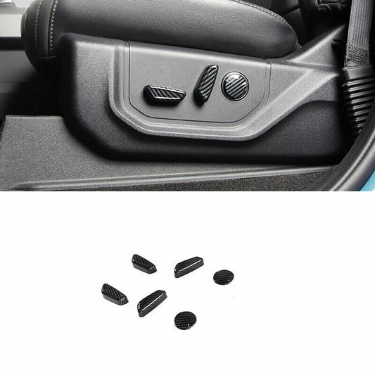 for Ford F150 2015-2020 Carbon Fiber for Seat Adjust Handle Switch Button Cover Trim