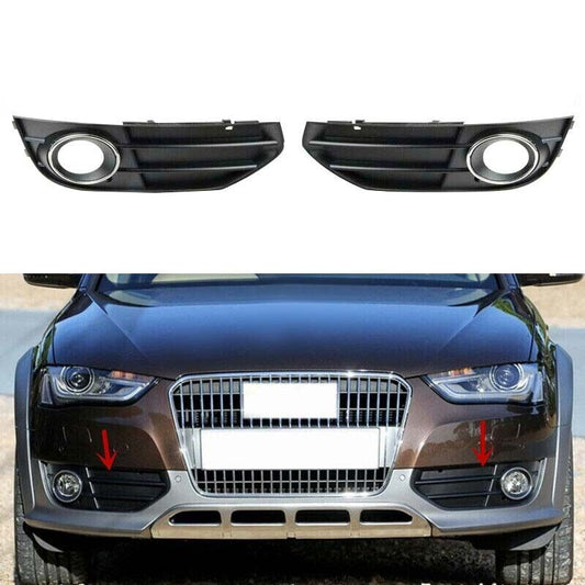 1Pair Front Bumper Fog Light Lamp Grille Cover for Audi A4 Allroad 2012-2016