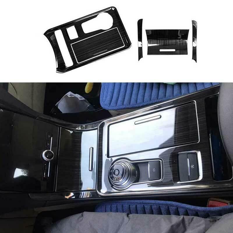 Black Titanium Middle Console Gear Shift Panel Trim 5PCS for Ford Edge 2019-2022