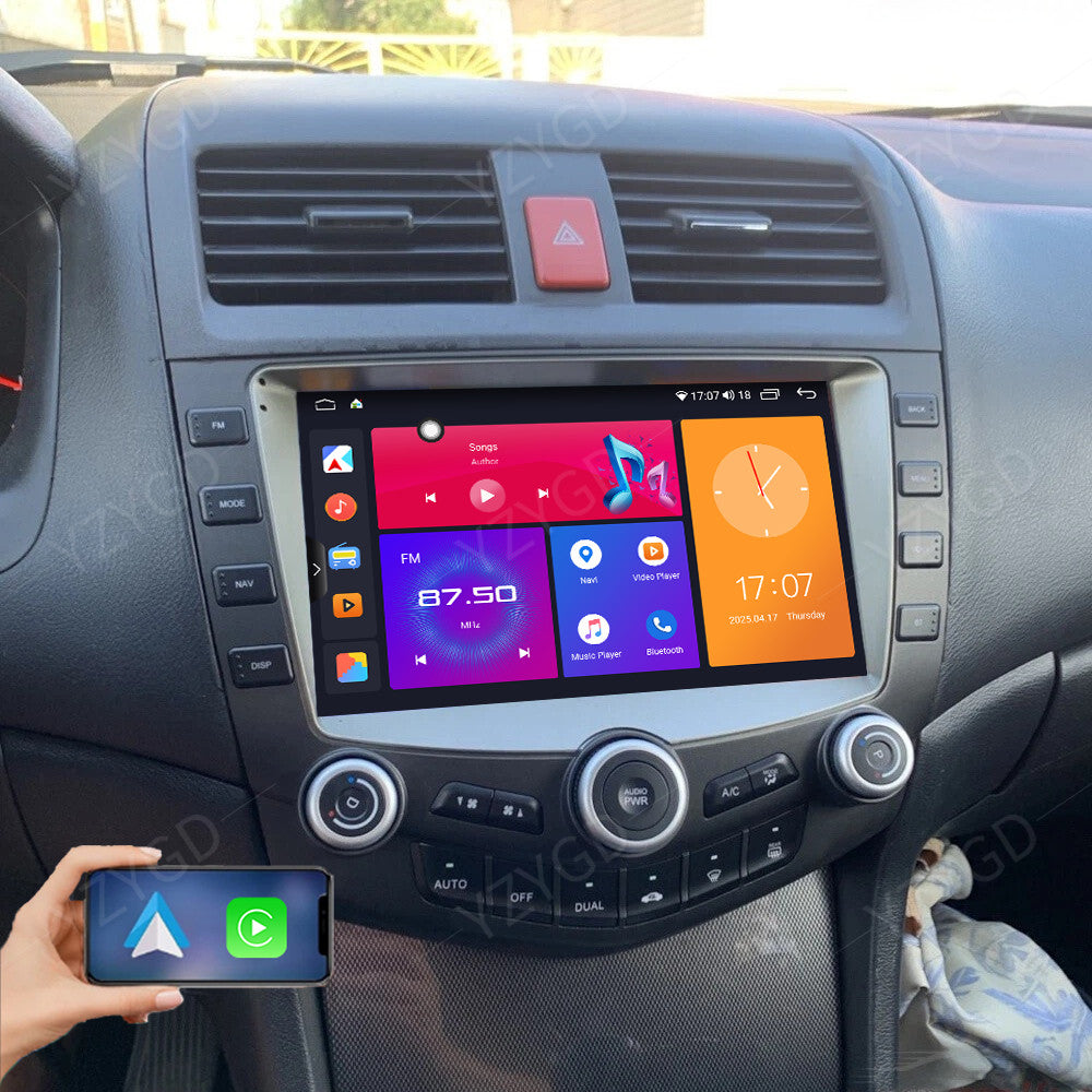 9 Android Auto Carplay for Honda for Accord 2003-2007 Car Stereo Radio GPS Navi SWC