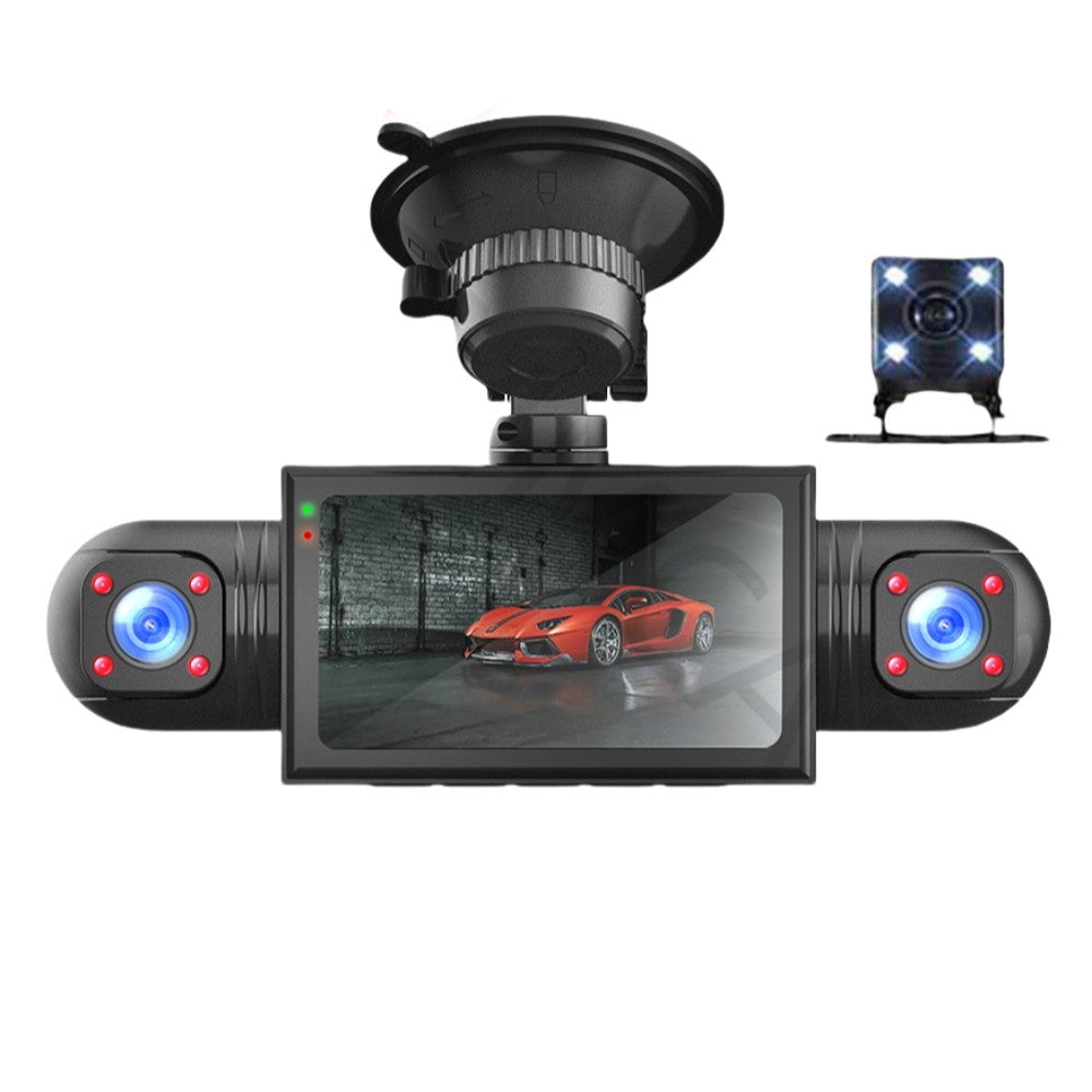3 Lens Dash Cam Car DVR Front Left Right Rear Loop Recording G-Sensor Camera