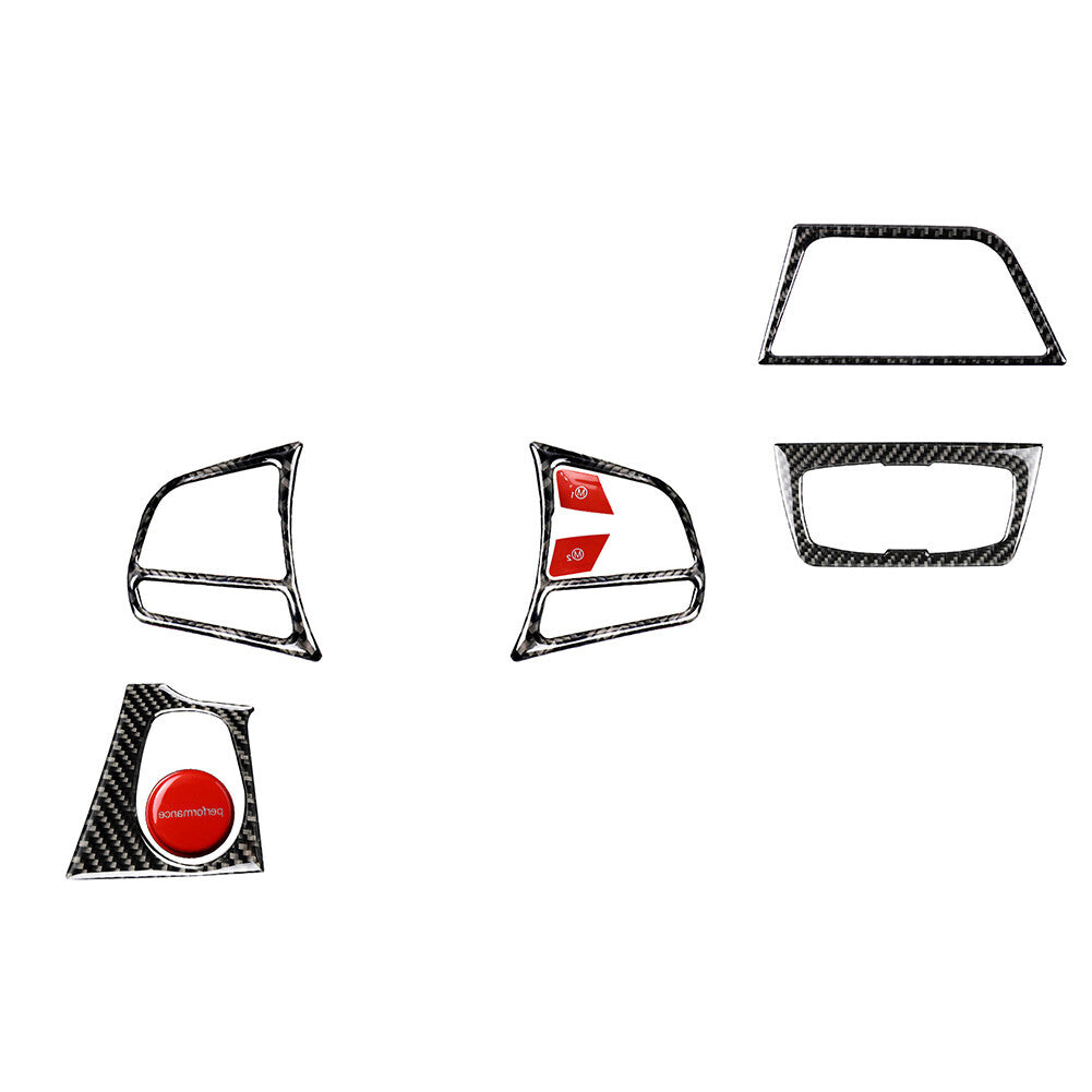 8Pcs Steering Wheel & Button Trim Fit for BMW 3 Series F30 GT F34 2013-2019 RHD Auto