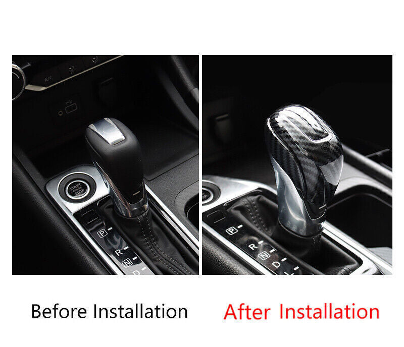 Carbon ABS Gear Shift Knob Head Moulding Cover Trim 3X for Nissan Sentra 2020-23