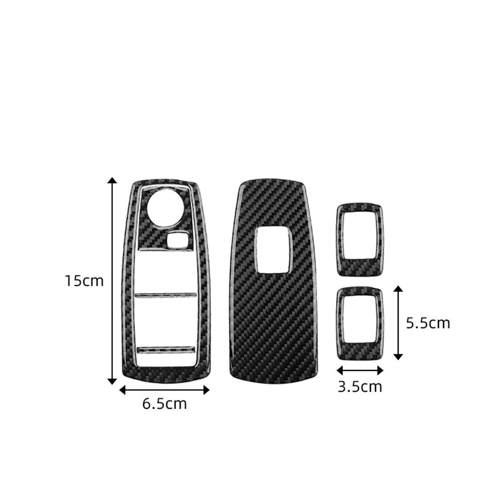 7¡ÁCarbon Fiber Window Lift Switch Button Panel Trim Fit for BMW X3 E83 2004-2010