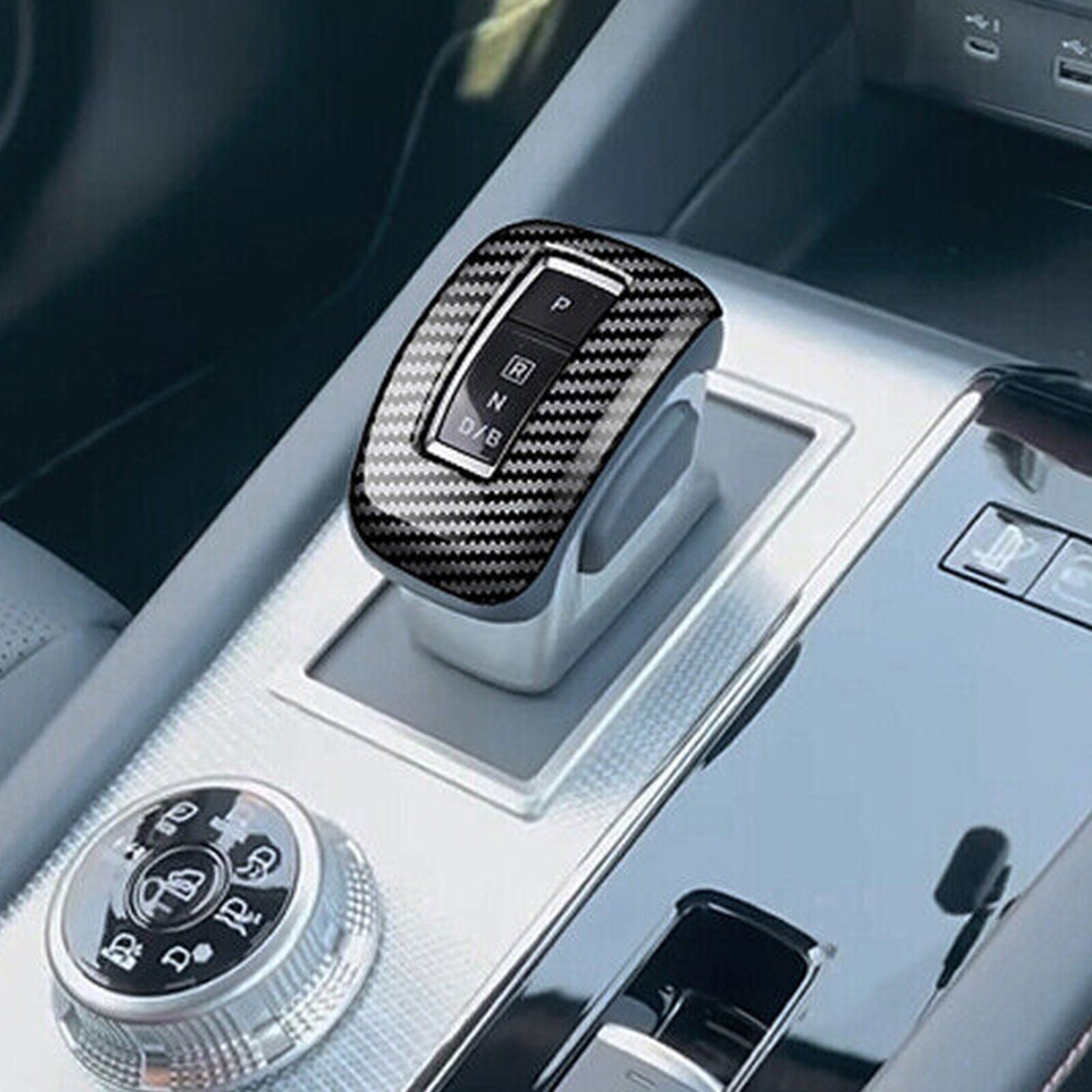 Carbon Fiber Inner Gear Shift Knob Cover ABS for Mitsubishi Outlander 2022-2023