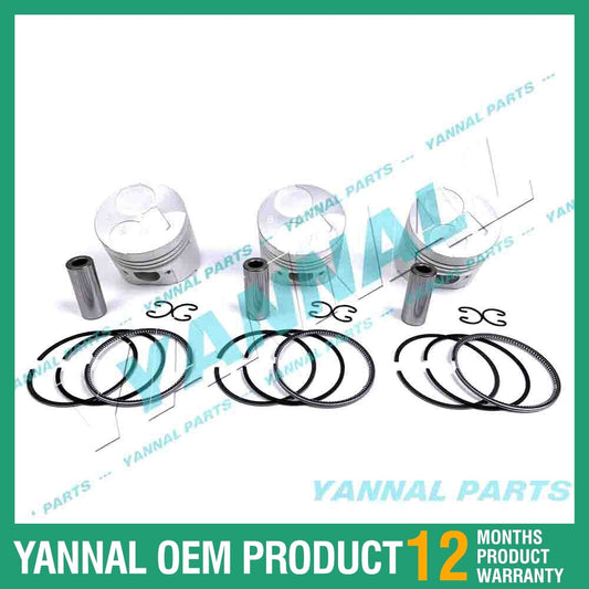 3-piece piston with piston rings + 0.5 mm for Kubota D1005 engine (oversized)