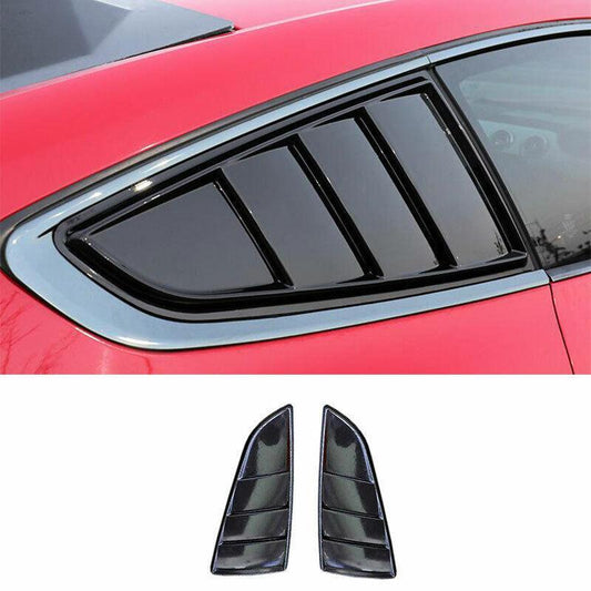 for Ford for Mustang 2015-22 Gloss Black Rear Side Window Quarter Louver Cover Trim